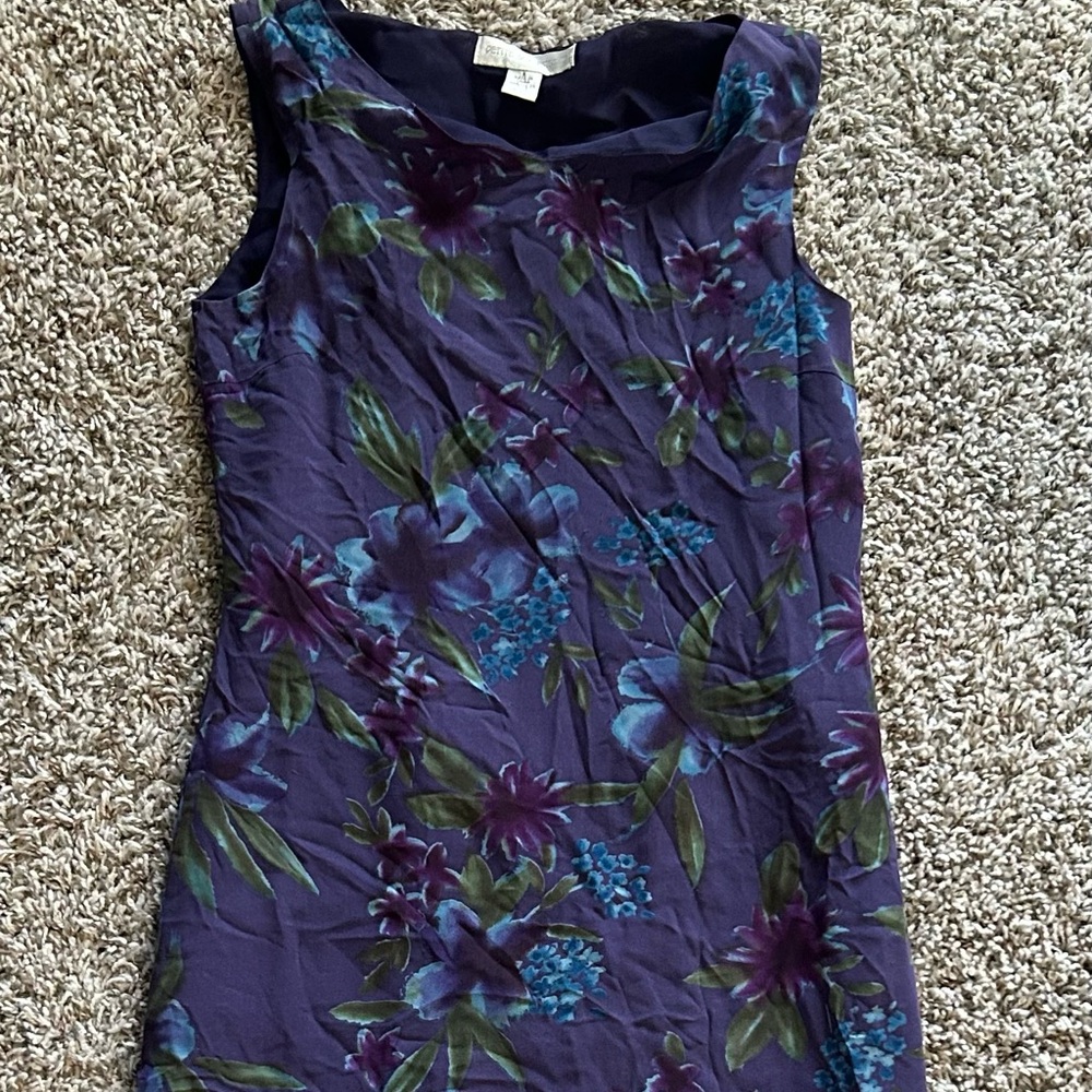 Petite Sophisticate Purple Floral Dress